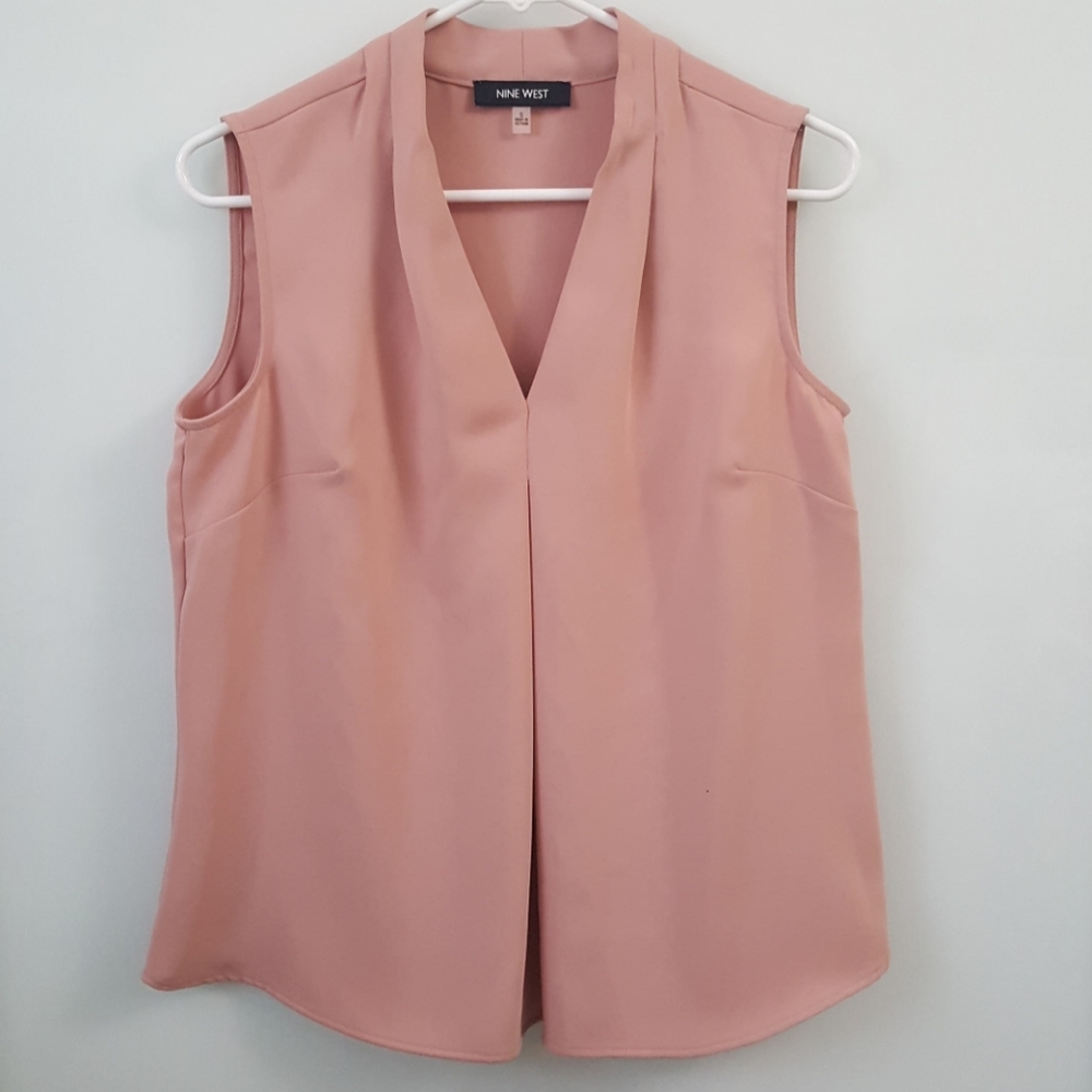 Nine West Sleeveless V-Neck Blouse - Sz Small